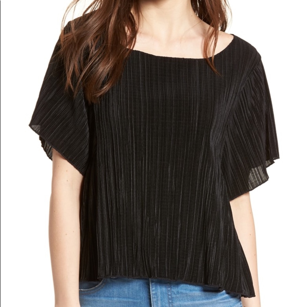Madewell black micropleat top